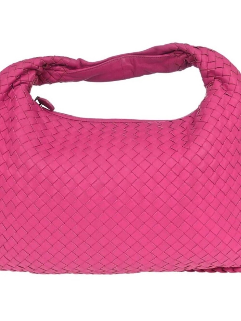 Bottega Veneta Pink Lambskin Intrecciato Hobo Handbag
